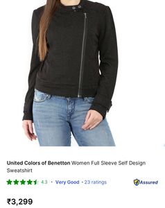 Benetton Black Biker Jacket