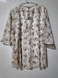 White Printed Top