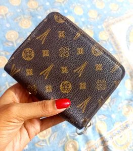 Vintage-Style Brown Monogram Mini Wallet