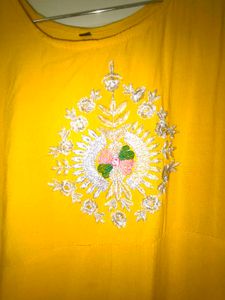 Yellow Embroidered Maxi Dress