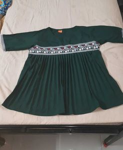 Green Embroidered Tunic Top
