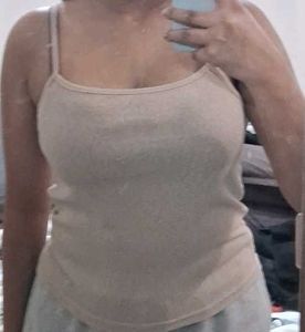 Cute Beige Tank Top