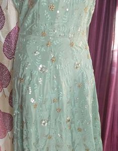 New Elegant Mint Green Embellished Dress