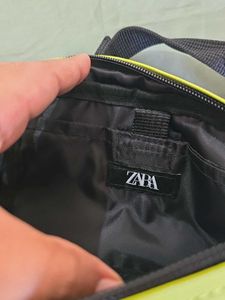 ZARA Neon Green Rubberised Crossbody Bag