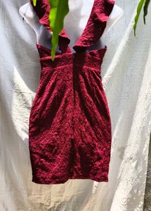 5225 SEXY MAROON BODYCON