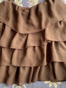 Brown Ruffle Top