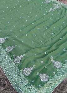 Green Embroidered Saree