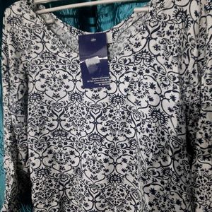Korean Ethenic Print Tunic Top