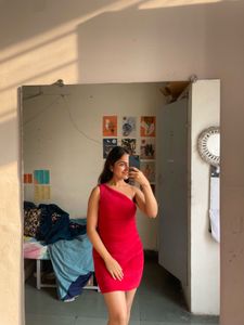 Red One-Shoulder Mini Dress