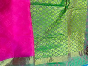 Pink &amp; green saree