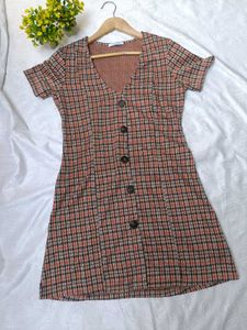 Zara Vintage Tweed Plaid Mini Dress
