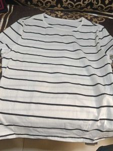 Striped White crop top