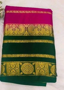 Elegant Pink &amp; Green Saree