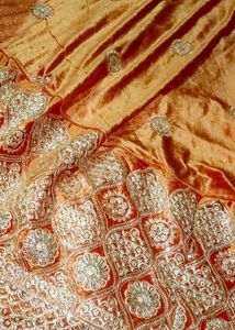 Velvet bridal gown