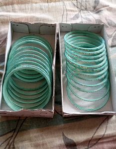 Beautiful😍 Sky Blue Glass Sparkle Bangles 2 Dozen