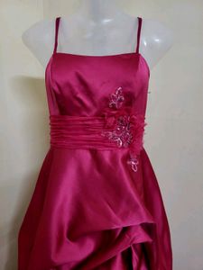 Long Dark Red Gown