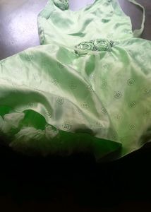 2to4 Year Babygirl Green Colour Partyware Frock