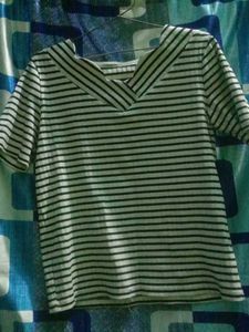 Striped Top with Unique Collar