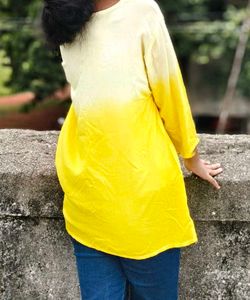Yellow Embroidered Tunic Top