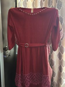 Red Dress with Belt