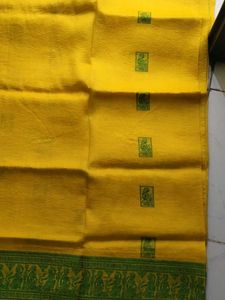 Yellow &amp; Green Baluchari silk saree