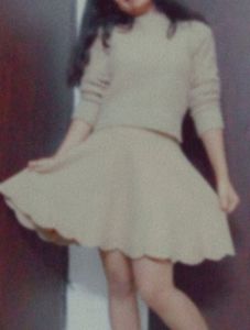 Tan Woolen Stretchable Skirt