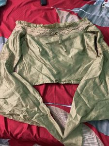 Olive Green Off-Shoulder Top