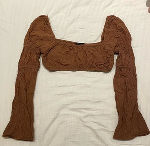 Asos coachella Brown Crop Top