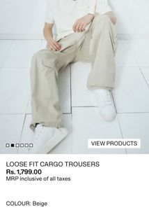 Beige Cargo Trousers