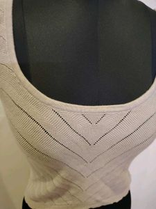 Beige Knit Tank Top