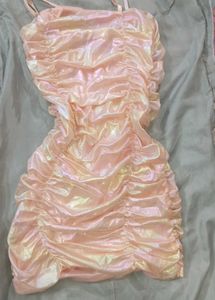 Pink Ruched Mini Dress