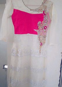 Elegant Pink Embroidered Ethnic Dress