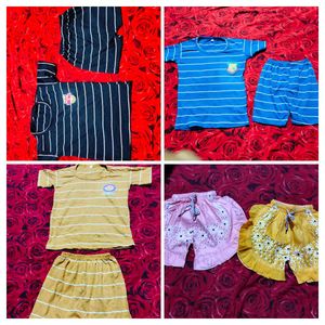 Kids' Striped Clothing Bundle - 4 Sets