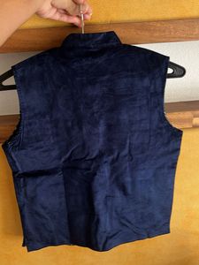Navy Blue Velvet Waistcoat