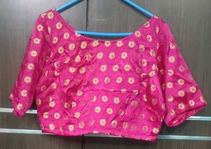 Women's Magenta Silk Blouse