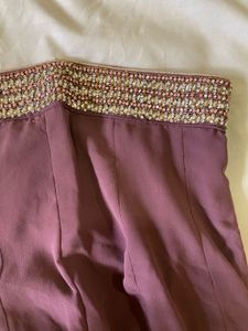 Embroidered Crop Top And Palazzo Set With Dupatta