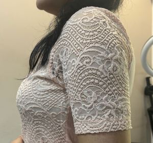 Latin Quarters(Brand )Peach Lacy See-Through Top🌸