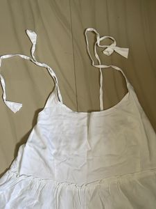 Cottage Core Aesthetic White Mini Dress