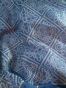 Blue Saree With White Dots