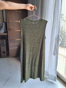 Beautiful Straight Fit Dress In Olive Green