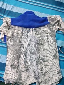 Yay, Price Dropped ---White Shirt Blue Collar