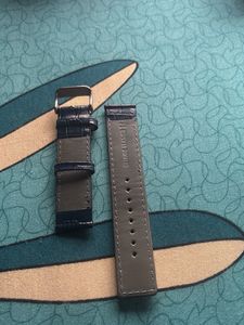Dark Blue genuine Leather Watch Strap