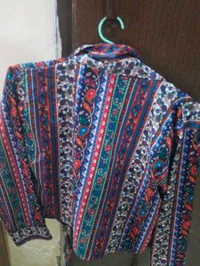 Vintage Patterned Button-Down Shirt