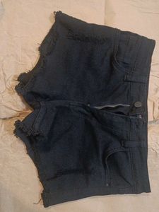 Denim Frayed Shorts