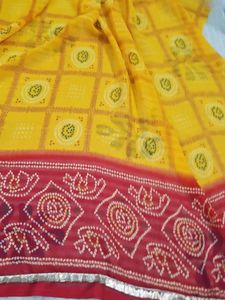 Yellow Bandhani Saree