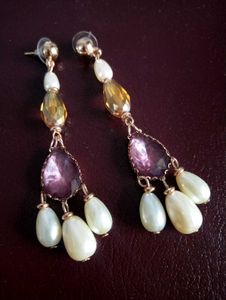 Pearl &amp; Crystal Drop Earrings