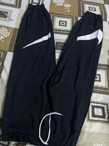 black jogger with side cut design