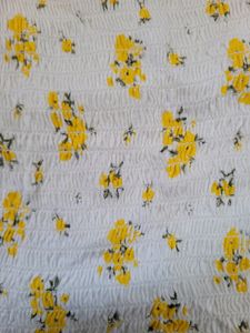 Cream Color Top With Yellow Floral Print