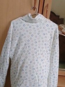 Patterned Turtleneck Top