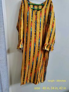 Strip Multi Colour Kurta with Navy Blue Garara 💗